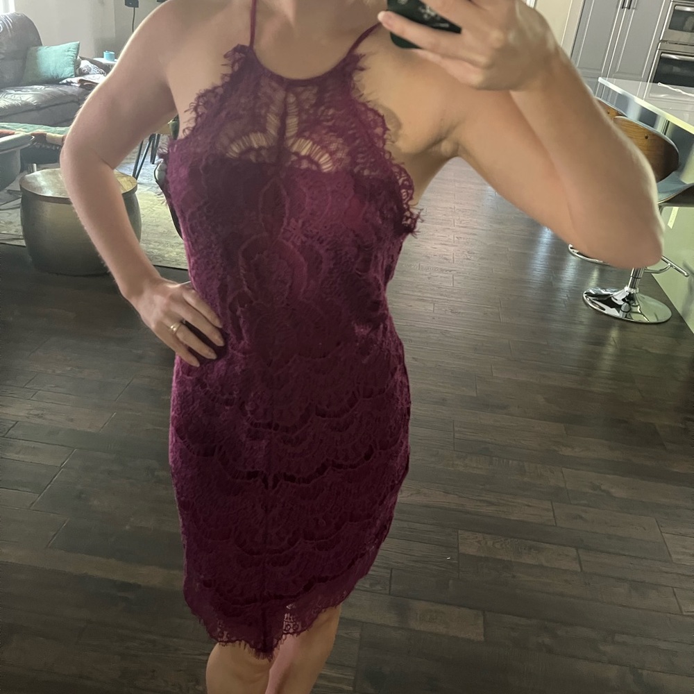 Free People She’s Got It Slip Dress Small in Raspberry